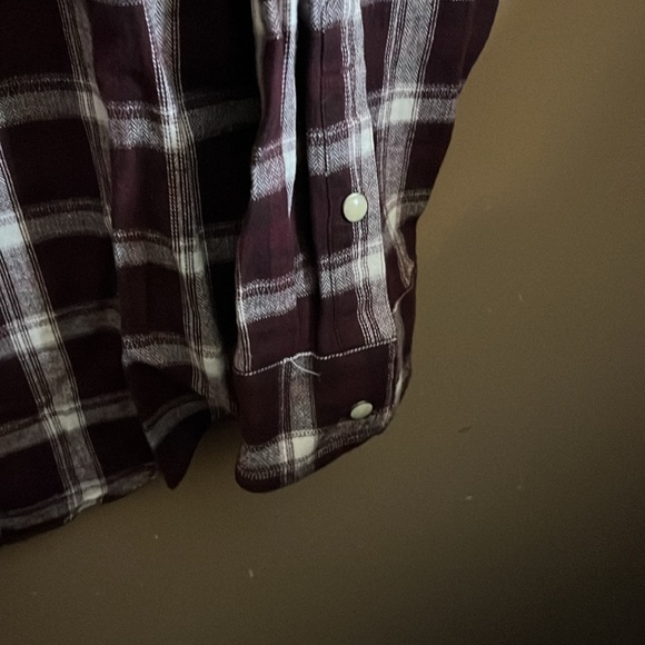 Long sleeve flannel snap up shirt l1 - Picture 3 of 5